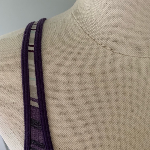LULULEMON RACERBACK STRIPPED TANK TOP. PURPLE. SIZE 4. EUC. - Picture 4 of 16